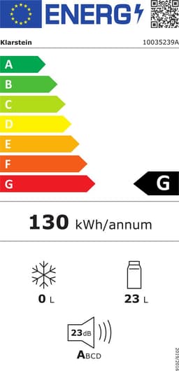 Klarstein Minibar Happy Hour 5-15°C geruisloos 23 dB ledverlichting - Minikoelkast - 23L - voor Hotelkamer voor Partykelder - Stil Compact - Mini Fridge Kleine Koelkast Hotelkoelkast Drankkoeler Compact Koelkast — thumbnail 2