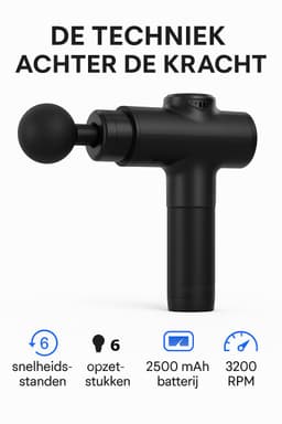Massage Gun - Massage Pistool - Massage Gun Professioneel - 6 Opzetstukken - Sport en Relax Massage Apparaat — thumbnail 3
