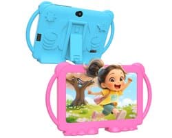 Kindertablet – Kindertablet vanaf 3 jaar – 7 inch – Android 14 – 4GB RAM + 32GB – Educatieve Kinder Tablet met Ouderlijk Toezicht – Schokbestendige Siliconen Hoes – Roze