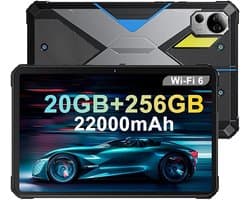 FOSSiBOT DT2 robuuste tablet, Android 13, 4G Dual SIM, 10,4'' 1200x2000 IPS-scherm, MTK Helio G99 Octa Core 2,0 GHz, 12 GB RAM 256 GB ROM, WiFi6 Bluetooth5.0, 64 MP + 32 MP camera, 22000 mAh 66 W snelladen, LED-flitser, water-/stof-/schokbestendig