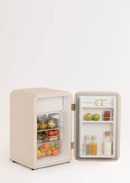 CREATE - Koelkast in retrostijl - Zand - Handvat Zilver - FRIDGE RETRO 107L — thumbnail 3