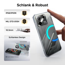 DOOGEE Blade GT Pro 5G - Outdoortelefoon - Outdoor smartphone - 32 GB RAM +512 GB ROM/2TB TF - Dimension 7025 - 6,72 inth FHD 120 Hz - LED lichteffecten - 100MP AI-camera/32 MP - 5800 mAh/18W - Vingerafdruk- Face ID - NFC - Zilver — thumbnail 5