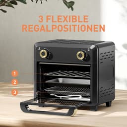 Homcom Air Fryer Oven-Roestvrij staal, gehard glas-32L x 27,2B x 29,8H cm-Zwart — thumbnail 9