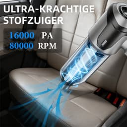 Fokelyi Kruimeldief Snoerloos-Handstofzuiger-16000 Pa zuigkracht-9 Opzetstukken-Air Duster-100W-Kruimelzuiger-Zuigen & Blazen-Valentijn cadeau — thumbnail 4