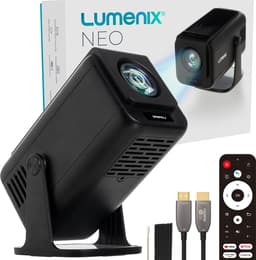 Lumenix® NEO Mini Beamer – Full HD Projector met Netflix, Android 13, WiFi 6 & Bluetooth 5.0 – Autofocus & 4D Keystone – Thuisbioscoop Beamer – Zwart — thumbnail 1