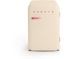 CREATE - Koelkast in retrostijl - Gebroken wit - Handvat Terracotta - FRIDGE RETRO 107L