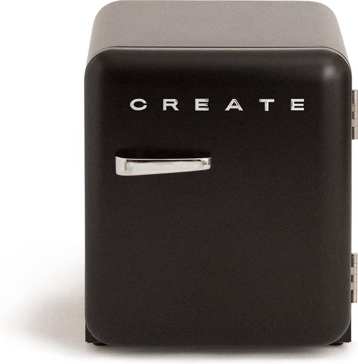 CREATE - Koelkast in retrostijl - Zwart - Handvat Zilver - FRIDGE RETRO 48L — afbeelding 1