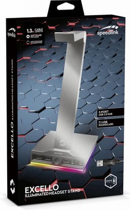 Speedlink Excello - RGB Headset Stand - USB 2.0 Hub - Zwart — thumbnail 4