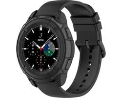 TPU met Bezel Ring Hoesje Zwart Geschikt voor Samsung Galaxy Watch 4 Classic 46MM