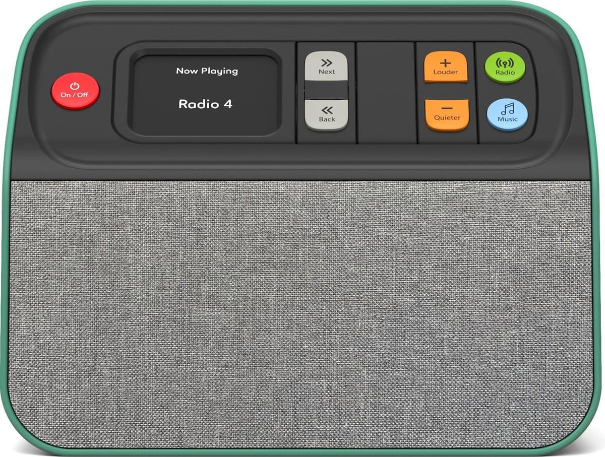 BBrain Dementievriendelijke DAB+ Radio - Ook geschikt als Ouderen/Senioren Radio - Makkelijke Bediening - Geen verwarrende Technologie  - Pas Gebruikerspaneel aan tot Bediening met slechts één Knop - Zelfstandig Muziek luisteren - DAB/FM/USB - Groen — afbeelding 1