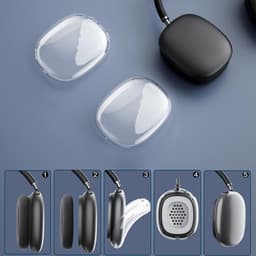 KELERINO. Siliconen Transparant Cover Case geschikt voor Airpods Max - Transparant — thumbnail 5