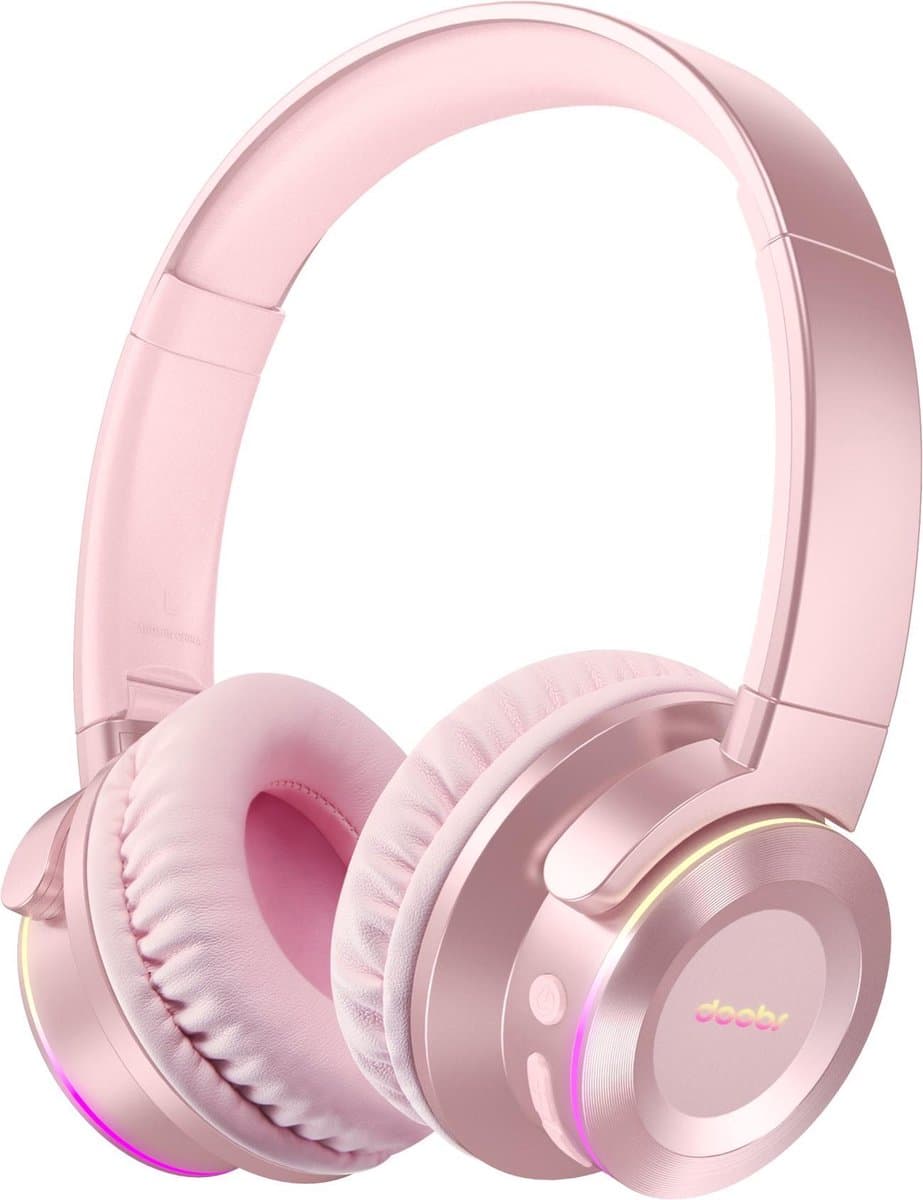 Koptelefoon voor kinderen en tieners | B9 |draadloos | bluetooth | touch |roze | led accenten — afbeelding 1