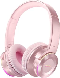 Koptelefoon voor kinderen en tieners | B9 |draadloos | bluetooth | touch |roze | led accenten — thumbnail 1