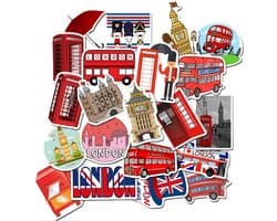 Londen London Stickers - 50 stuks - Stickers voor Muur, Laptop, Notitieboek, etc.