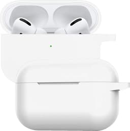 Case - Geschikt voor Apple AirPods Pro 2 - Siliconen Hoes met Clip - Silicone Hoesje Cover - Wit — thumbnail 1