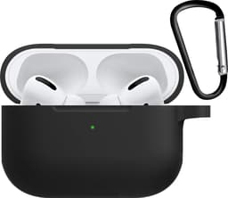 Hoesje - Geschikt voor Apple AirPods Pro 2 - met Clip - Siliconen Hoes - Silicone Case Cover - Zwart — thumbnail 3