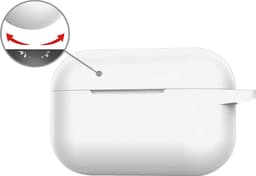 Hoesje - Geschikt voor Apple AirPods Pro 2 - met Clip - Siliconen Hoes - Silicone Case Cover - Wit — thumbnail 4