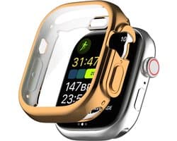 Hoesje Geschikt voor Apple Watch 3 / 2 / 1 49MM - Ingebouwde Screen Protector - Full Protect Case - Flexibel TPU - Roze Goud