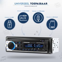 PROKING Autoradio - FM Radio - Bluetooth radio - Met Dubbele USB-poort - Voor alle Auto’s - Inclusief AUX - Handsfree bellen - Inclusief montageframe — thumbnail 3