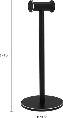 QUVIO Koptelefoonhouder - Headset Stand - Koptelefoon standaard - Koptelefoon houder - Hoofdtelefoon houder - Hoofdtelefoonhouder - Zwart - Metaal - 10 x 10 x 23,5 cm (lxbxh) — thumbnail 3