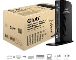 Club 3D USB-A 5Gbps of USB-C®Dual Display 4K60Hz Docking Station