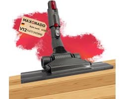 Maxorado Stofzuigermond geschikt voor Dyson V10 / V12 Slim – Platte Parketborstel voor Houten Vloeren, Laminaat & Tegels – Flexibel & Wendbaar – 28 cm Breed – Met Zijzuigopeningen & Wielen