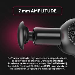 Northwall Massage Gun Mini - Massage Pistool Inclusief Koffer en 4 Opzetstukken - Krachtig en Draadloos Sport en Relax Massage Apparaat — thumbnail 4