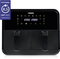 Princess Double Basket Airfryer 182068 - Dubbele Airfryer - 8 liter - 2 manden - XXL - 8 programma’s - 2400W - Dubbele heteluchtfriteuse - Touchscreen - Zwart - 80 °C tot 220°C - Sync functie — thumbnail 3