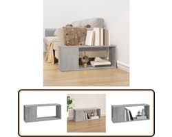 vidaXL Tv-meubel - 80x24x32 cm - Bewerkt hout - Betongrijs Televisie Kast - Tv Meubel - Betongrijze Kast - Houten Kast - Salon Meubilair