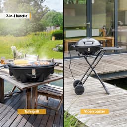 TZS First Austria Elektrische BBQ XXL - met Grillplaat - 2400 W - Grilloppervlak 44 x 33.5cm - Zwart — thumbnail 5