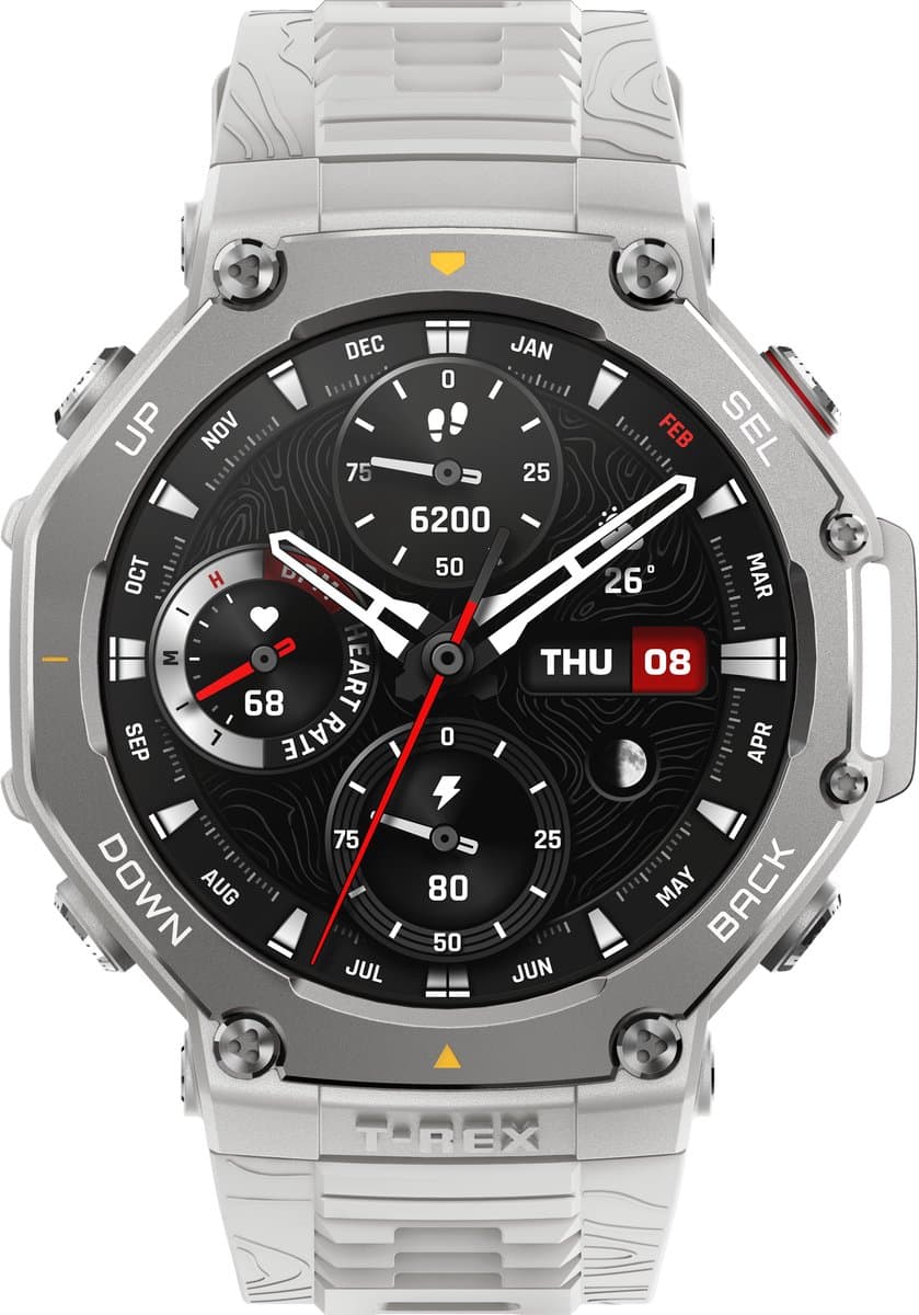Amazfit T-Rex 3 3,81 cm (1,5 inch) AMOLED digitaal touchscreen 480 x 480 pixels roestvrij staal GPS — afbeelding 1