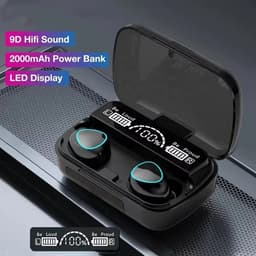 Draadloze Oordopjes Bluetooth 5.1 Hoofdtelefoon - M10 Touch Control Oordopjes Met Microfoon - Mini Powerbank 2000 mAh - Gaming Headset Sport Oordopjes - Zwart — thumbnail 5