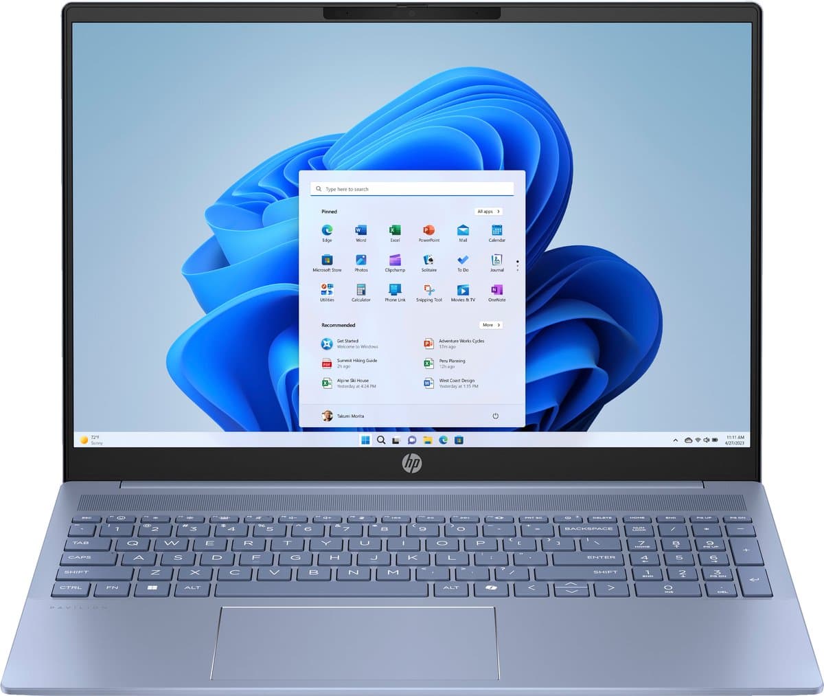 "HP Pavilion 16-af0038nd Intel Core Ultra 5 125U Laptop 40,6 cm (16"") 2K 16 GB LPDDR5x-SDRAM 512 GB SSD Wi-Fi 6 (802.11ax) Windows 11 Home AI PC Zilver" — afbeelding 1
