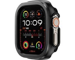 Hoesje Geschikt voor Apple Watch 11/10 42MM - Aluminium Bumper Frame Zwart