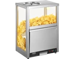 Nacho Warmer - Professionele Chipswarmer - 230V - 200W - 84.5QT - Nacho Machine Deflection Board - Roestvrij staal - Zilver