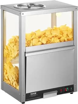 Nacho Warmer - Professionele Chipswarmer - 230V - 200W - 84.5QT - Nacho Machine Deflection Board - Roestvrij staal - Zilver — thumbnail 1