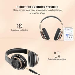 StayPowered Sound Hoofdtelefoon - Puur Geluid, Eindeloos Comfort - 6 EQ-Modi - 65 Uur Speeltijd - Bluetooth 5.3 - Ingebouwde HD-Microfoon - Dual-Modus - Superlicht & Verstelbaar - Zwart - Levering Sneller dan Aangegeven! — thumbnail 3