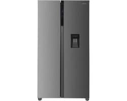 Heinner HSBS-H439NFXWDE++ Amerikaanse Side-by-Side Koelkast met Waterdispenser – 439 L – Full No Frost – LED Touch Display – Smart Eco Functie – RVS – 5 Jaar Garantie