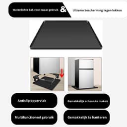 LifeStages - Lekbak Wasmachine - Siliconen Lekbak - Silicone Koelkast Vloermat - Voorkomt Waterdruppels - Vriezer Mat Lade - Mini Koelkast Lekbak Voor Wasruimte - Wasmachine - ZWART, 65x60cm — thumbnail 4