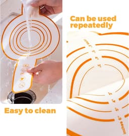 3 stuks Bakmat voor Nederlandse Oven - Broodslinger - Multifunctionele - Siliconen- Sling-bakmat met lange handgreep - Broodbakmat - Herbruikbare Nederlandse Ovenvoering met Lange Handvatten-Geschikt voor airfryer, oven en magnetron -52,5×21,5×0.07cm — thumbnail 4