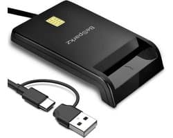 BeSparkz kaartlezer identiteitskaart belgie - eID Kaartlezer USB A & C - ID Kaartlezer Belgie - ID Card Reader