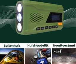 Noodradio - Solar - Opwindbaar - Handslinger - Powerbank - Zonne-energie - Zaklamp - Opwindbare Radio - Noodpakket — thumbnail 4