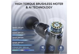 Massagepistool massageapparaat, mini massage gun, stil massagepistool met 4 siliconen massagekoppen 4 snelheden, draagbaar — thumbnail 2