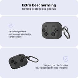 Game Controller Siliconen Case Hoesje voor Apple AirPods Pro en Pro 2 – Schokabsorberende Beschermhoes met Clip – Val- en Krasbestendig – Draadloos Opladen – Perfecte Silicone Pasvorm – XBOX Gaming Design – Rood — thumbnail 2
