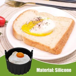 6 stuks - Airfryer accessoires - Airfryer eivorm - Airfryer siliconen bakje - BPA vrij - Geschikt voor alle airfryers - Zwart - 9*9*5.5cm — thumbnail 5