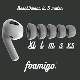 Foam eartips geschikt voor Airpods Pro (2) - licht grijs - 6× Small - zachte memory foam opzet oortjes - foamigo® — thumbnail 4