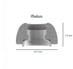 Foam eartips geschikt voor Airpods Pro (2) - licht grijs - 6× Medium - zachte memory foam opzet oortjes - foamigo® — thumbnail 2