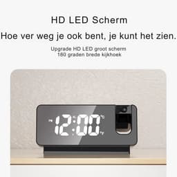 Livista Digitale Wekkerradio met Projectie - Wekkers Digitaal - Projectiewekker - Projectieklok — thumbnail 2