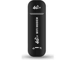 4G Dongle - Wifi Router - voor Laptop en Computer - Mifi Router - Simkaart - USB - Wifi in de Auto - 150Mbps - Zwart