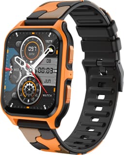 Knobbout 1.83" Outdoor Smartwatch – Sporthorloge - Bluetooth belfunctie - Sportgegevens, calorieën, bloeddruk monitoring– Slaapcoaching -7-10 dagen batterij-Android en iOS- Oranje — thumbnail 1